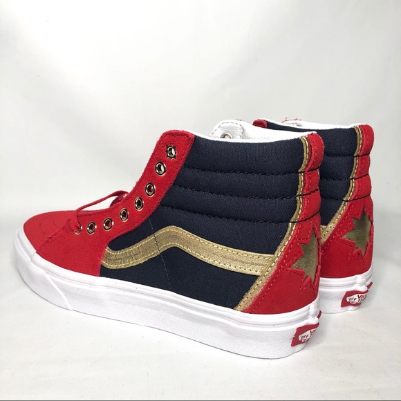 VANS SK8-Hi Marvel Captain Marvel Hi Top Shoes - Picture 5 of 8